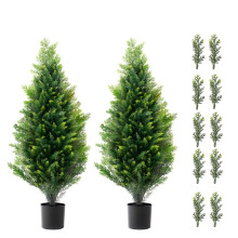 Topiários Artificiais - DUOKU - Pinheiros e Ciprestes Falsos - 91,4 cm - Conjunto de 2 Árvores - Resistentes aos UV