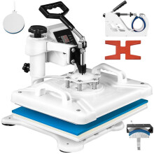Prensa de Calor 5 en 1-Duoku-30 x 38 cm 1250W-Swing Away Impresora de Sublimación para camisetas-Blanco