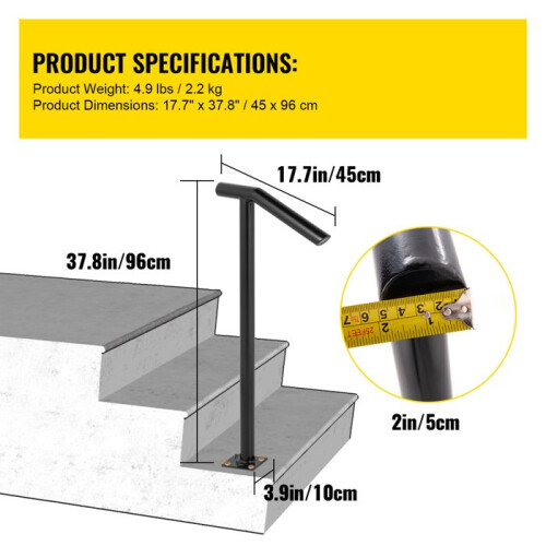Trapleuning - DUOKU - DLZ-2STEP - Metaal - 2 Treden - Capaciteit 200 kg 1