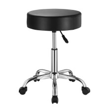 Banqueta com Rodas - DUOKU - MST001-B - Capacidade 204 kg - Ajustável em Altura - Preto