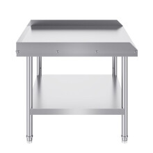 Table de Travail Cuisine Acier Inoxydable-Duoku-Table de Préparation-762 x 914 x 660 mm-avec Dosseret à 3 Côtés-Hauteur Réglable