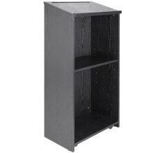 Houten Podium - DUOKU - 47" Hoog - 4 Wielen - Opbergplanken - Zwart