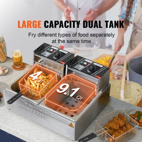Friteuse Électrique - DUOKU - 24 L - 5000 W - Acier Inoxydable - Température 50-200 C 2