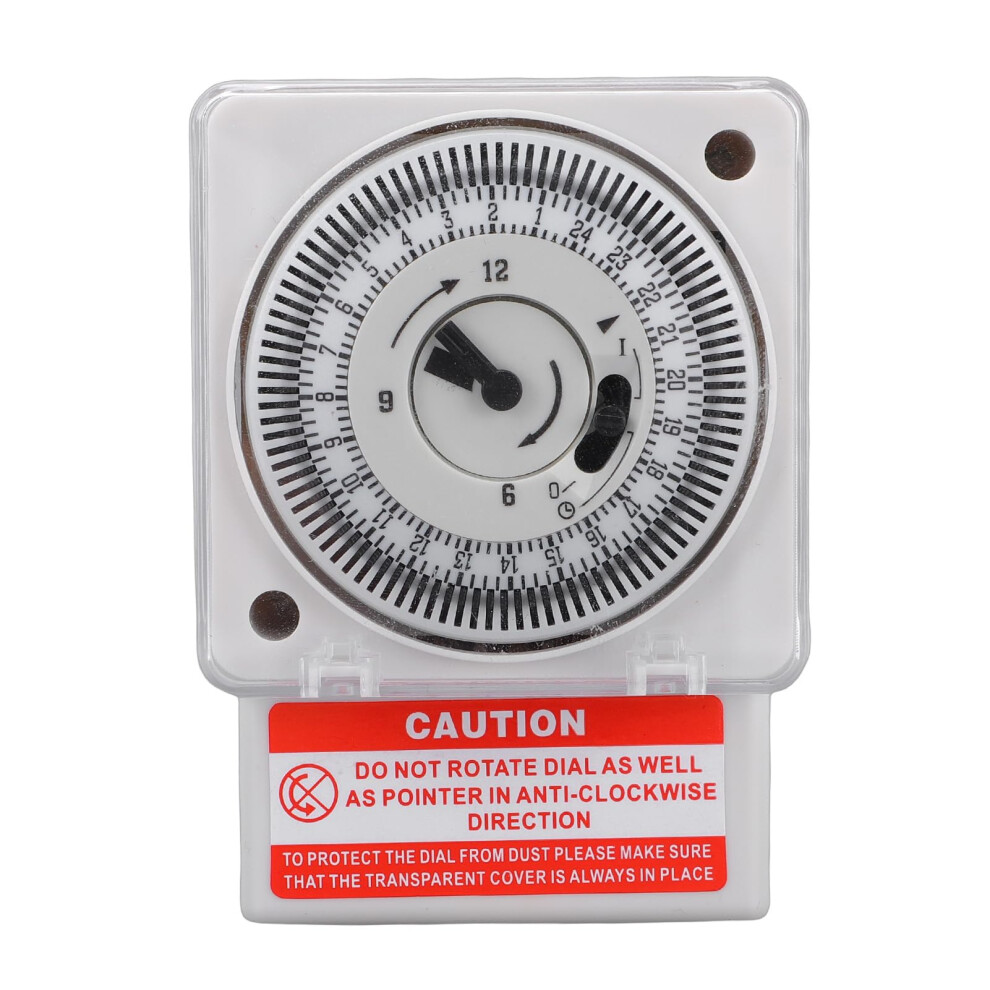 24 Hour Mechanical Timer Switch With Quartz Accuracy, Waterproof Cover, 15 Min Intervals, 16A 9001264026929