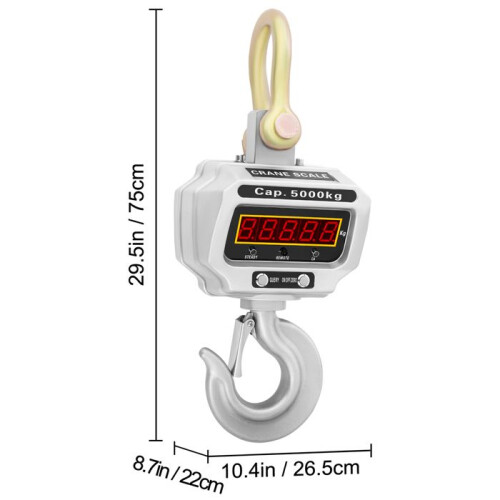 Hangende Weegschaal - DUOKU - Digitale Model - Capaciteit 5000kg - LED Display - Overlast Indicator 1