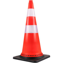 Veiligheidshulpen-Duoku-8 x 30"-Oranje PVC Signaalconen-met Reflecterende Riemen en Zwarte Verzwaarde Basis