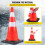 Cone de segurança - DUOKU - 30" - Pacote com 8 - Coleiras refletivas - Base pesada preta 4