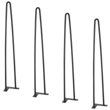 Pieds de Table en Épingle à Cheveux - DUOKU - 711 mm - Métal - 4 Pièces - Charge 226,8 kg