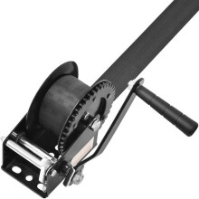 Guincho Manue-Duoku - Capacidade de Tração de 1 200 lb - Manivela com Corda Robusta com Cinta de Poliéster de 23 pi