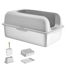 Kattenbak - DUOKU - XL - RVS - 6 inch diep - 30 L