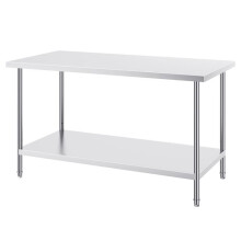Table de Travail Cuisine Acier Inoxydable-Duoku-Table de Préparation-762 x 1524 x 864 mm-avec 3 Niveaux de Hauteur Réglables