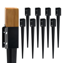 Piquetes Sol para Poste de Cerca - DUOKU - FX-3.5-36-8 - Aço Preto - 8 peças - 185 cm