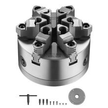 Mandrin de Torno de 6 Mordazas-Duoku-160 mm-Mandrin Auto-Centrante con Placa de Soporte Adaptador de Came-para Tornos de Madera y Metal