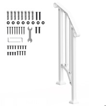 Rampe di Scale Esterne-Duoku-1-2 Gradini-Design Retrò ad Arco Bianco-Kit di Ramp di Acciaio al Carbonio