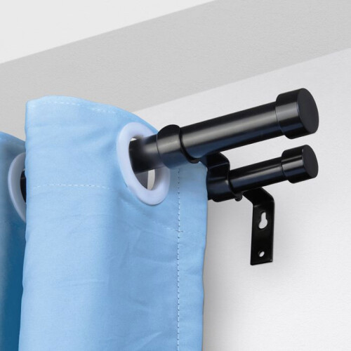 Trilhos para Cortinas Duplas-Duoku-Diâmetro de 1" e 3/4"-Comprimento Ajustável de 72 a 144 polegadas-com Pontas