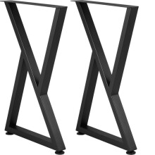 Pieds de Table - DUOKU - TZZT-2818 - Métal Noir - 71,1 x 45,7 cm - Lot de 2