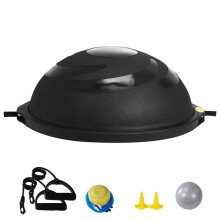 Demi-ballon d'exercice - DUOKU - Ballon d'équilibre 26 po - Capacité 680 kg - Noir - Avec bandes de résistance