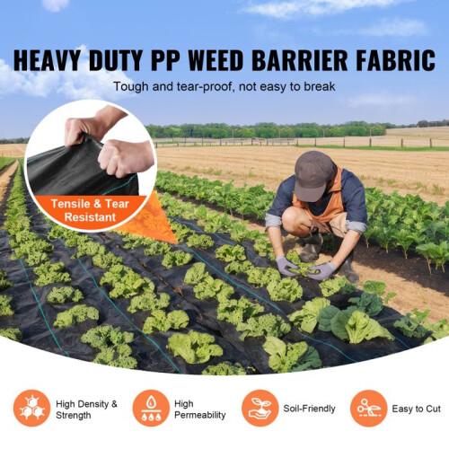 Landschaftsgewebe - DUOKU - 6,5'x330FT - Gewebtes PP-Geotextil - Unkrautresistent - Robust 2