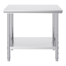 Table de Travail Cuisine Acier Inoxydable-Duoku-Table de Préparation-900 x 600 x 800 mm-3 Hauteurs Réglables-Capacité de 318 kg