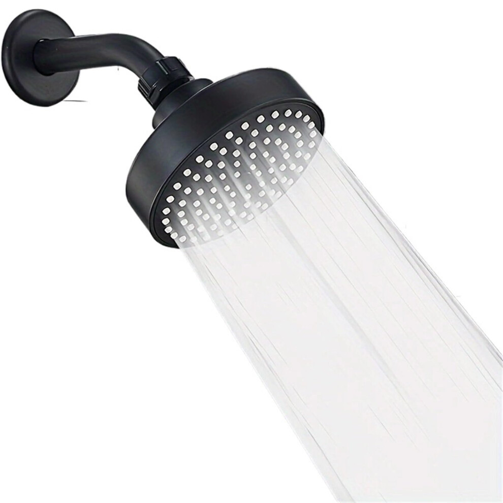 Pressure Rainfall Shower Head Ceiling Mounted Round Design Luxury Abs Plastic Black 4 Inch 9426802858471
