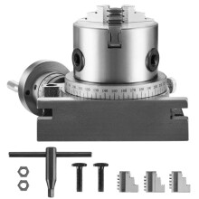 Mesa Rotativa-Duoku-Para Fresadoras-4 Pulgadas (100 mm)-Modelo Horizontal Vertical con Mandril de 3 Mordazas