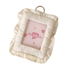 Ruffled Trim Photo Card Sleeve PVC Fabric Card Covers-White