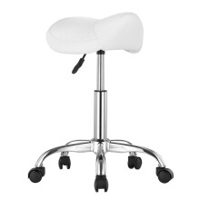 Zadelkruk - DUOKU - MST003-3W - Capaciteit 204 kg - Ergonomisch - Witte PU-leer