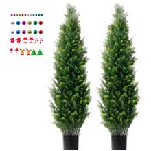 Topiários Artificiais - DUOKU - Falsos Pinheiros e Ciprestes - 152,4 cm - Conjunto de 2 - Resistentes aos UV