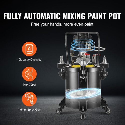 Serbatoio per Vernice a Pressione - DUOKU - 10 L - Agitazione Automatica - Pressione Regolabile 70 PSI 2