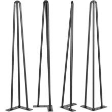 Pieds de Table en Épingle à Cheveux - DUOKU - 55,9 cm - Lot de 4 - Acier au Carbone - Noir