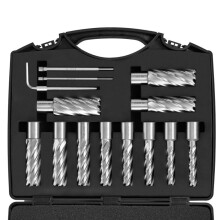 13er Set Duokopf-Rundfräser - Schnitttiefe 2" - Durchmesser 7/16" bis 1-1/16" - HSS M2AL - Weldon-Schaft