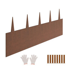 Set di 6 Bordure de-Duoku-Paesaggio in Acciaio 40 x 8 po-Resistente alle Intemperie-Bordura da Giardino Pieghevole-con Punta a Squalo