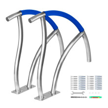 Escada de Piscina - DUOKU - 76,2 x 76,2 cm - Aço Inoxidável - Carga 170 kg - 2 peças