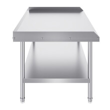 Table de Travail Cuisine Acier Inoxydable-Duoku-Table de Préparation-762 x 1524 x 660 mm-avec Dosseret à 3 Côtés-Hauteur Réglable