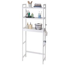 Opslagetagère - DUOKU - Badkamer Organiser - 3 Niveaus - Bamboe - Wit