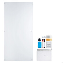 Tableau Blanc Magnétique - DUOKU - 72"x36" - Verre Trempé - Montage Mural - Effaçable à Sec