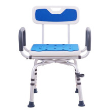 Sedia da Doccia Girevole a 360-Duoku-Sedile da Doccia Regolabile con Braccioli e Schienale-per Doccia o Vasca-Disabili