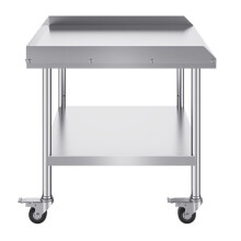 Table de Travail Cuisine - DUOKU - Table de Préparation - Acier Inoxydable - 762 x 914 x 762 mm - Avec Roulettes