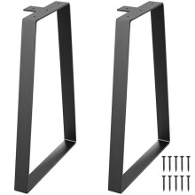 Pieds de Table - DUOKU - Lot de 2 - Acier Trapézoïdal - Noir - Charge max 181 kg