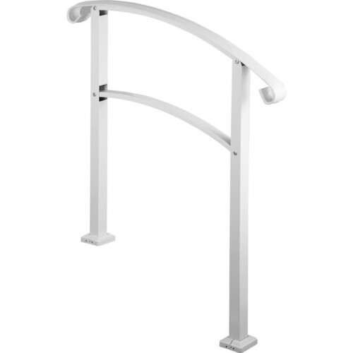 Rampe d'escalier - DUOKU - LTFS-3FTB - Fer Forgé - Blanc Mat - Convient à 1 à 3 Marches