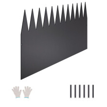 Conjunto de 4 Bordas de Jardim em Aço-Duoku-1016x304,8 mm-Resistentes à Ferrugem-Fáceis de Instalar-Fitas Flexíveis-Preto