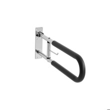Barre d'Appui WC 765 mm-Duoku-Rampe de Maintien Pliable en U avec Porte-papier-Poignée Antidérapante-Capacité de Charge 136 kg