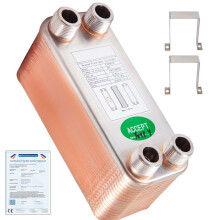 Intercambiador de Calor-Duoku- 3/4" MNPT- Enfriador de Placas Planas de Acero Inoxidable 316L Soldado con 30 Placas