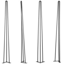 Pieds de Table en Épingle à Cheveux - DUOKU - 76,2 cm - Acier au Carbone - Noir - Ensemble de 4