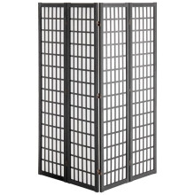 Trennwand - DUOKU - SS-001-4P-BL - 4 faltbare Paneele - 16201700 mm - Tungus Holz, schwarz
