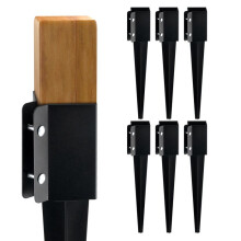 Piquetes Sol - DUOKU - Conjunto de 6 - Metal com Revestimento em Pó - 610 mm - Preto