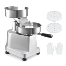 6inch Commercial Burger Patty Maker-Duoku-Beef Patty Press-Heavy Duty-Kitchen-110V-Stainless Steel/Silver-1000 Papers