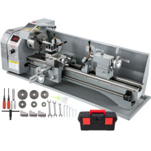 Mini Torno de Metales 1100W 220mm x 750mm-Duoku-Con Velocidad Variable Fresadora de Metales-Torno de Metales Digital con Mandril de 3 Mordazas