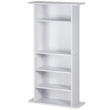 Multimedia Opslagmeubel - DUOKU - Verstelbare Planken - 5 Niveaus - Capaciteit 240 CD - Wit
