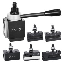 Conjunto de 6 Portaherramientas de Cambio Rápido-Duoku-Incluye portaherramientas de torno- un portaherramienta tipo cuña- Adecuado para mini-tornos